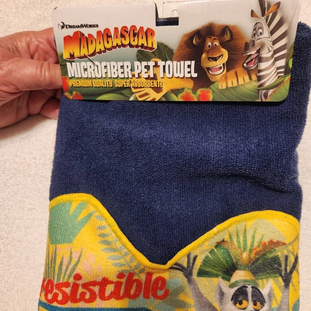 Set of 3 Madagascar Microfiber Pet Towels - NWT